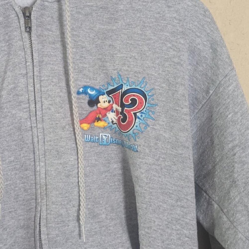 Walt Disney World Resort Parks 2013 Grey Zip up Hoodie Size M - Picture 4 of 7